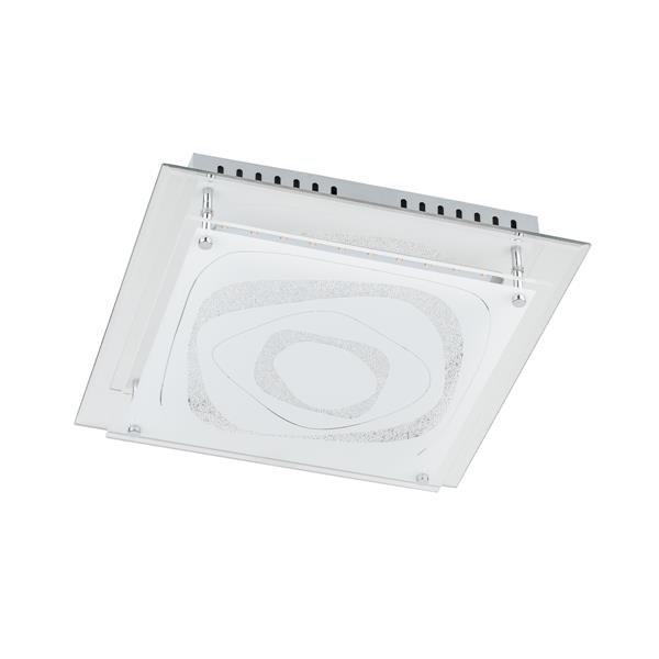 Lampa sufitowa plafon plafoniera Verso stal szkło biała przezroczysta matowa wzór średnia Italux C29583F-2T