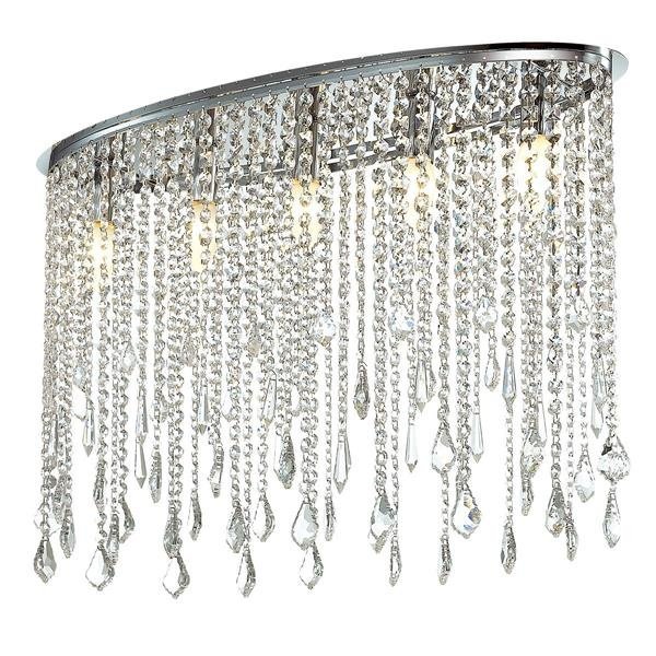 Lampa sufitowa plafon 5 źródeł zwisy kryształ chrom Italux Kaas MA04928C-005