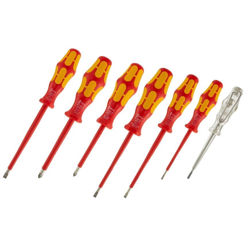 Zestaw wkrętaków izolowanych 1000V dla elektryka PH Płaskie + próbnik WERA 006147