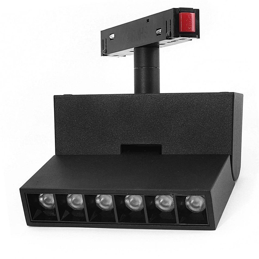 Lampa z diodami do szyn magnetycznych łamana 6W 3000K 720lm czarny DDCX-GDZD16