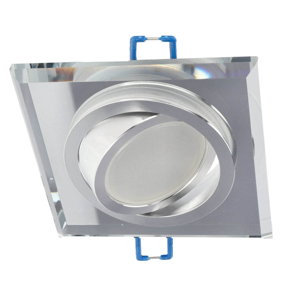 Punktowa oprawa sufitowa wpuszczana CRYSTAL R Silver IP20 kwadratowa szkło srebrna EDO777404 EDO Solutions