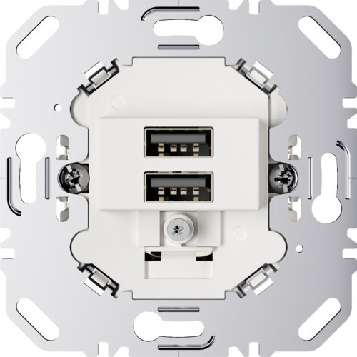 one.platform Mechanizm gniazda USB ładowania 3.0 A 230V, biały, mat, 260209, Berker