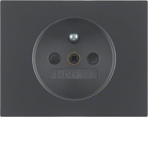 K. Płytka czołowa gniazda z uziemieniem, antracyt Berker