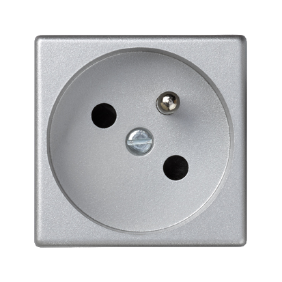 Gniazdo K45 z uziemieniem 16A/230V~, szybkozłączki; aluminium Simon Connect
