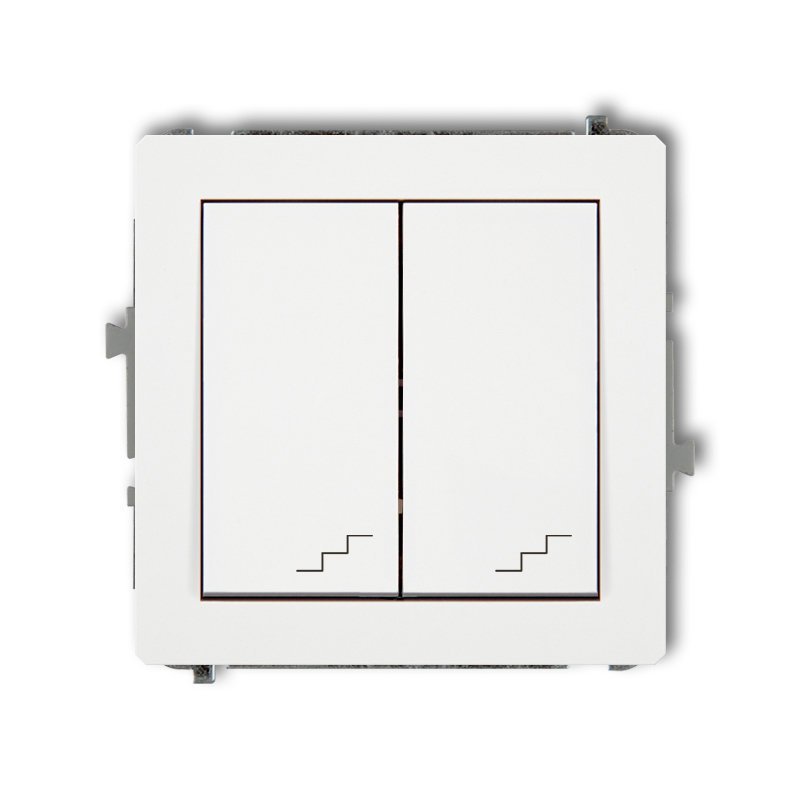 Mechanizm łącznika podwójnego schodowego biały Karlik Deco DWP-33