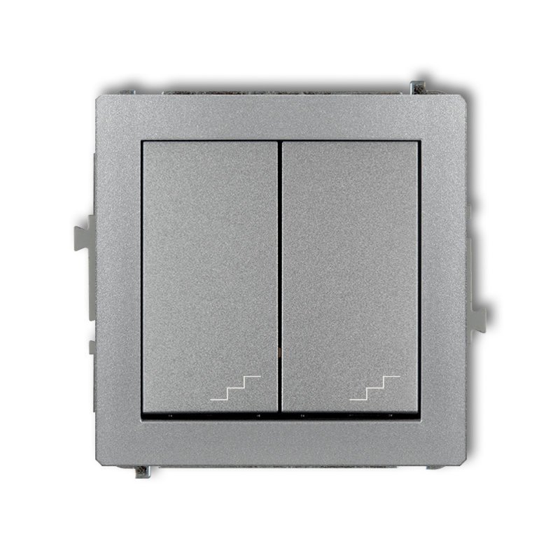 Mechanizm łącznika podwójnego schodowego srebrny metalik Karlik Deco 7DWP-33