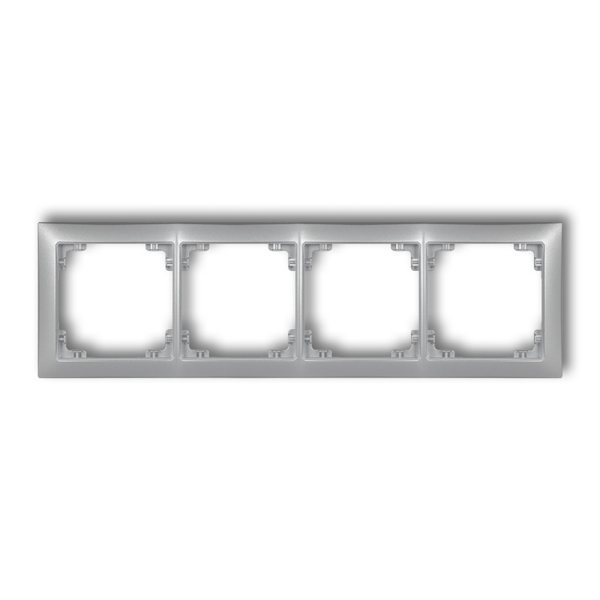 Ramka uniwersalna poczwórna DECO Soft, srebrny metalik Karlik 7DRSO-4