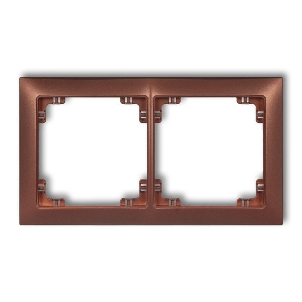 Ramka uniwersalna podwójna DECO Soft, brązowy metalik Karlik 9DRSO-2