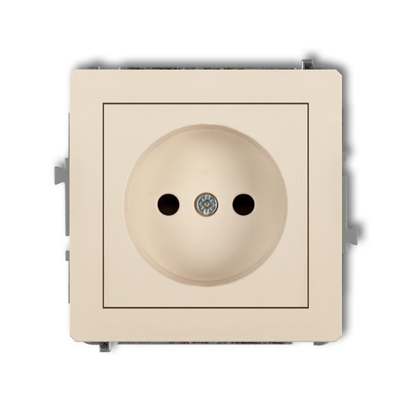 Mechanizm gniazda pojedynczego bez uziemienia 2P beżowy Karlik Deco 1DGP-1p