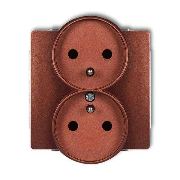 Mechanizm gniazda podwójnego do ramki z uziemieniem 2x(2P+Z) brązowy metalik Karlik Deco 9DGPR-2zp