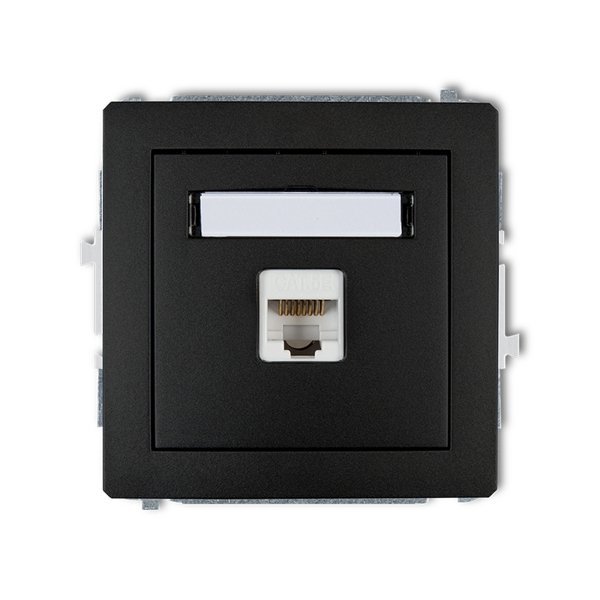 Mechanizm gniazda komputerowego RJ45, kat. 5e, czarny mat Karlik Deco 12DGK-1