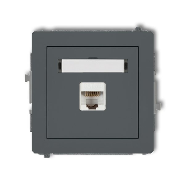 Mechanizm gniazda komputerowego RJ45, kat. 5e, grafitowy mat Karlik Deco 28DGK-1