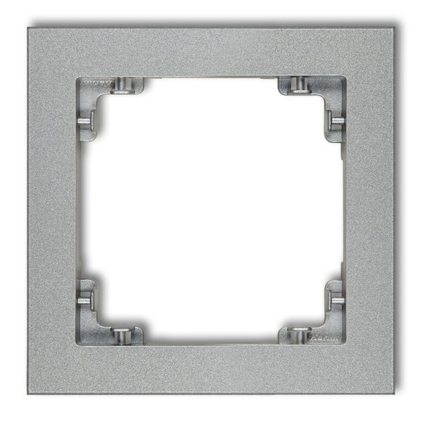 Ramka uniwersalna pojedyncza z tworzywa srebrny metalik Karlik Deco 7DR-1
