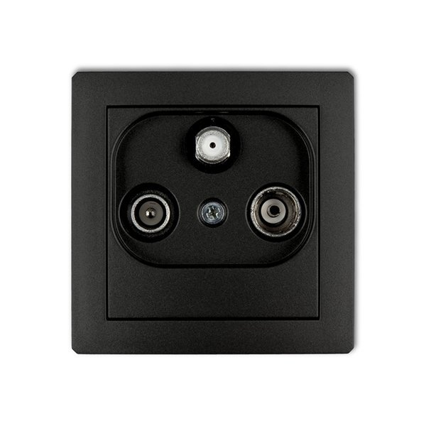 Mechanizm gniazda abonenckiego RTVSAT końcowego (2 wejścia antenowe) czarny mat Karlik Deco 12DGST
