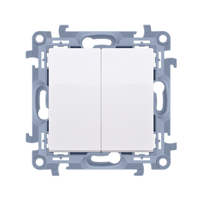 Łącznik świecznikowy z podświetleniem LED i do wersji IP44 (moduł) 10AX, 250V~, zaciski śrubowe biały Simon 10 CW5BL.01/11