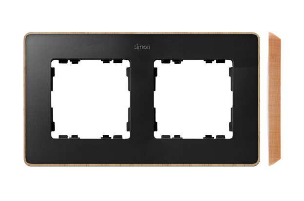 Ramka 2-krotna, Detail select-drewno, grafit / podstawa Drewno Simon 82 8201620-271