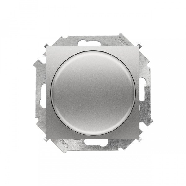 Ściemniacz do LED ściemnialnych, naciskowo-obrotowy, jednobiegunowy aluminium Simon 15