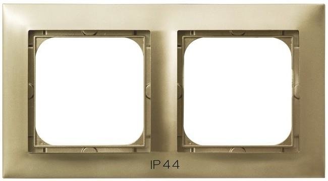 Ramka podwójna do łączników IP-44 złoty metalik Ospel Impresja RH-2Y/28