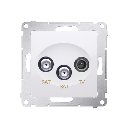 Simon 54 Premium Biały Gniazdo antenowe satelitarne podwójne SAT-SAT-RTV (moduł), DASK2.01/11