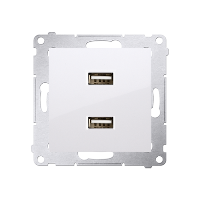 Simon 54 Premium Biały Ładowarka USB podwójna (moduł), 2.1A 5V DC, DC2USB.01/11, Kontakt Simon