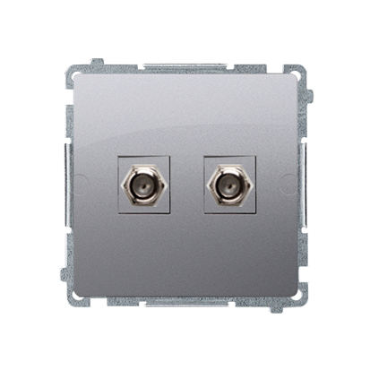 Gniazdo antenowe typu "F" podwójne (moduł) stal inox Simon Basic BMAF2.01/21
