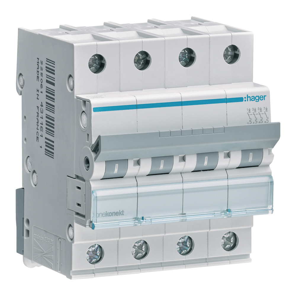 MCB Wyłącznik nadprądowy 6kA 4P B 20A MBN420E Hager
