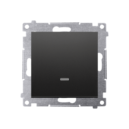 Łącznik krzyżowy z podświetleniem LED bez piktogramu (moduł) 10AX 250V szybkozłącza czarny Simon 54 DW7L.01/X/49 Kontakt Simon