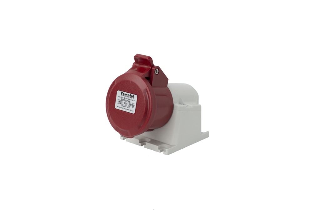 Gniazdo stałe 16A 4P 400V czerwone IP44 23399 Famatel