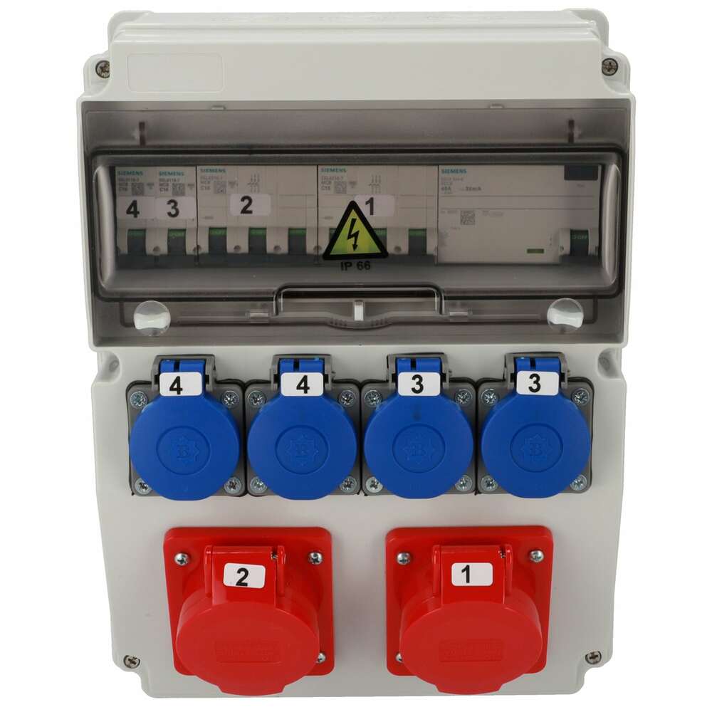 Rozdzielnica budowlana wyposażona ASTAT 539 Plus IP65 2x16A/5P, 4x230V SCHUKO IP44, wyłączniki SIEMENS, EDO777539 EDO Solutions