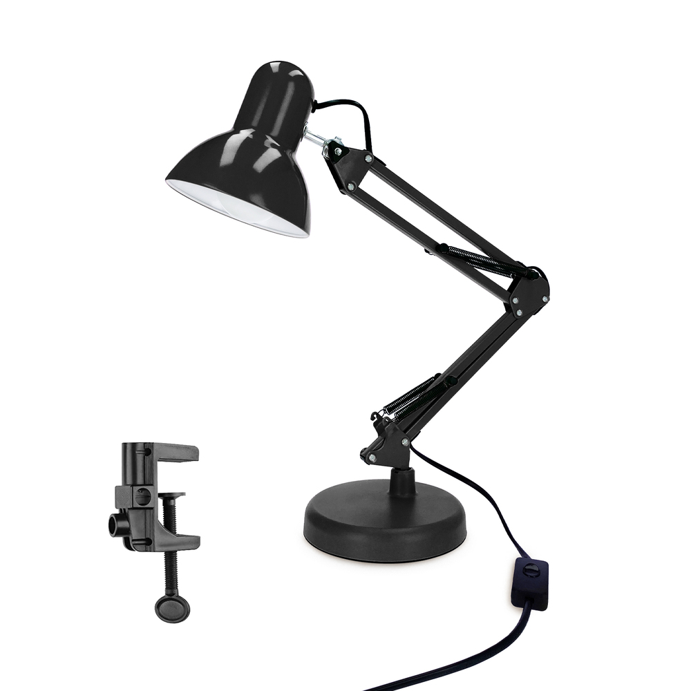 Lampka biurkowa czarna PIXI Black E27 zestaw podstawa i klips EDO777535 EDO Solutions