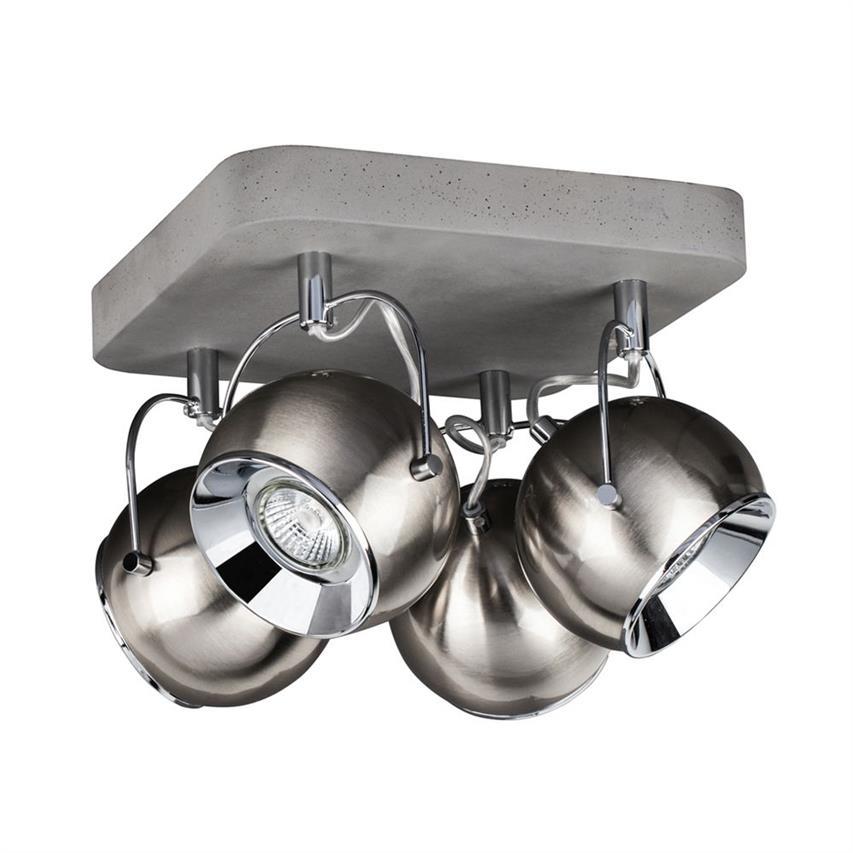 Ball Concrete Lampa Sufitowa Incl. 4xLED GU10 5W Szary/Satyna