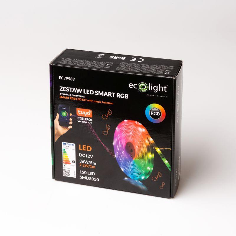 Zestaw LED SMART RGB z funkcją muzyczną 7.2W/1m 5m ECO LIGHT