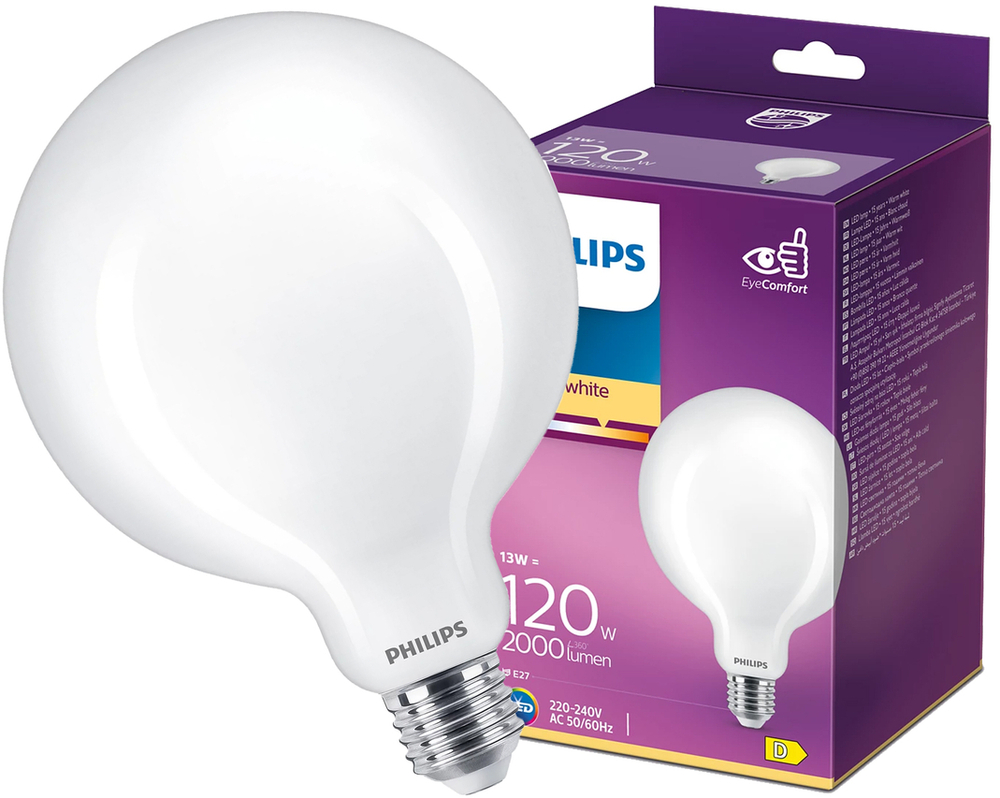 Żarówka LED G120 E27 13W =120W 2700K 2000lm globe Philips