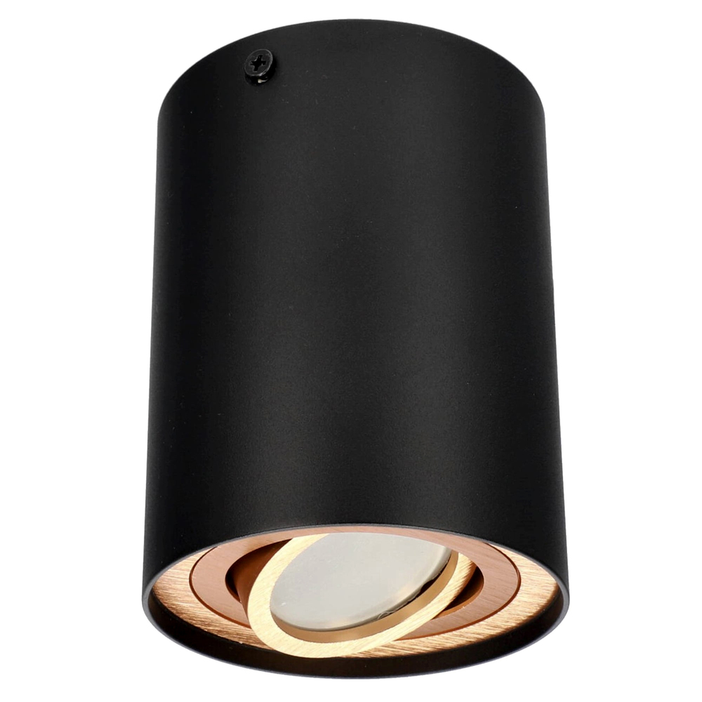 Punktowa oprawa sufitowa natynkowa  SKAND 1 Black Gold GU10 IP20 okrągła czarna złota EDO777224 EDO Solutions