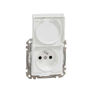 Gniazdo 2p+pE z przesłonami IP44 biały 2-biegunowy + PE z przesłonami IP44 SDD211013 Sedna Design Schneider Electric