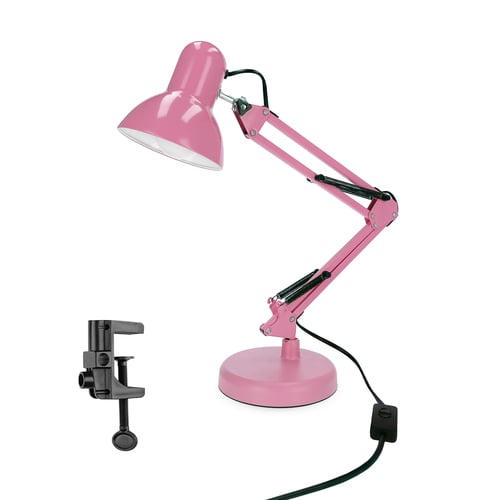 Lampka biurkowa różowa PIXI Pink E27 zestaw podstawa i klips EDO777366 EDO Solutions