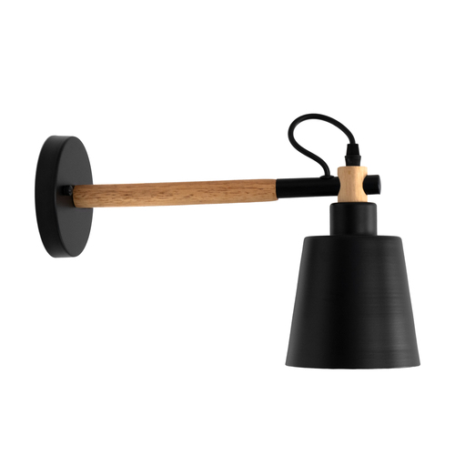 Kinkiet ścienny PATSI E27 żelazo drewno czarny sosna EDO777192 <span class="keyword" >EDO Solutions</span>
