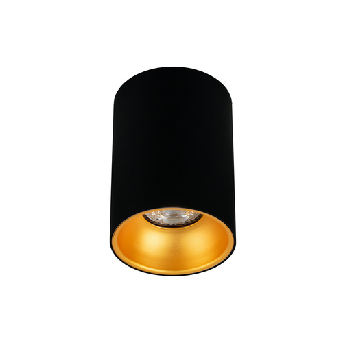Punktowa oprawa sufitowa natynkowa ZAMA Black Gold GU10 okrągła czarna, środek złoty IP20 EDO777343 <span class="keyword" >EDO Solutions</span>