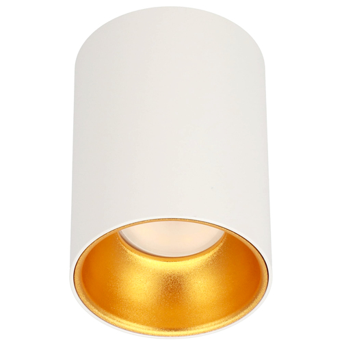 Punktowa oprawa sufitowa natynkowa ZAMA White Gold GU10 okrągła biała, środek złoty IP20 EDO777342 <span class="keyword" >EDO Solutions</span>