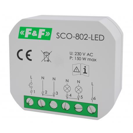 Ściemniacz oświetlenia 230V z pamięcią ustawień natężenia oświetlenia i funkcją Softstart SCO-802-LED F&F