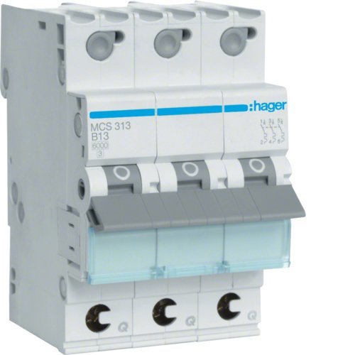 MCB Wyłącznik nadprądowy Icn=6000A 3P C 13A QuickConnect Hager MCS313