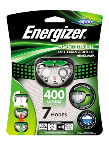 Latarka czołowa Energizer Vision Ultra HD z akumulatorem 400lm IP4X