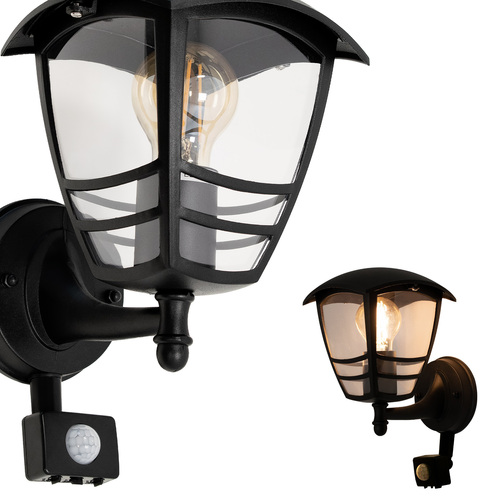Ogrodowa oprawa elewacyjna kinkiet  z czujnikiem ruchu IMMA BLACK SENSOR E27 czarny IP44 EDO777381 <span class="keyword" >EDO Solutions</span>