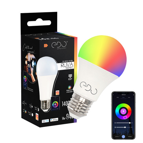 Żarówka RUVA Smart LED E27 14W RGB+CCT 2700-6500K 1400lm WiFi Tuya Smart EDO777431 EDO Solutions