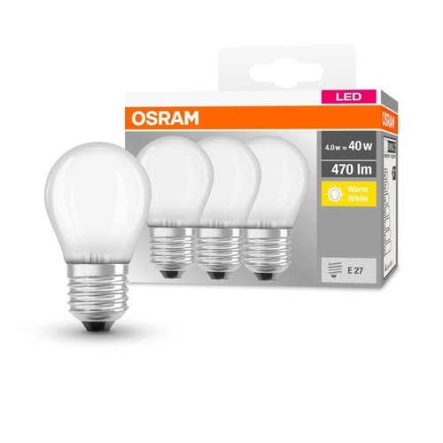 Żarówka OSRAM Classic P, 4W, E27, 470lm, 2700 K, 3 szt.