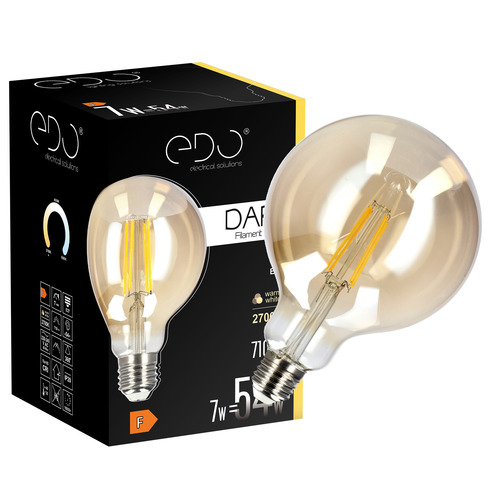 Żarówka dekoracyjna DARI LED Filament 7W, E27, 2700K, 710lm, 230V, GOLD G95, EDO777635 <span class="keyword" >EDO Solutions</span>