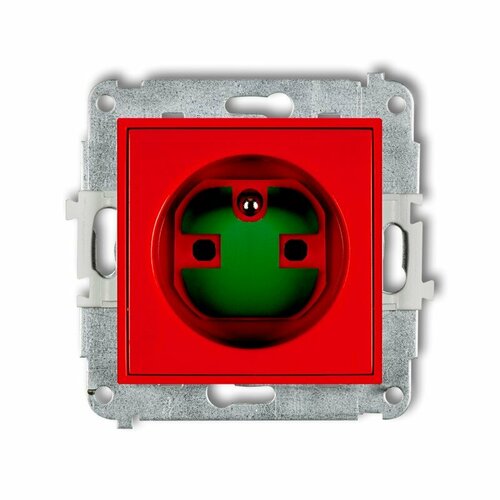 Mechanizm gniazda pojedynczego z uziemieniem 2P+Z DATA z kluczem czerwony ICON IGZK