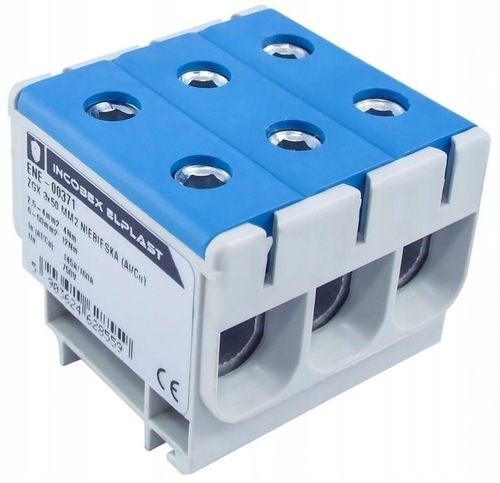ZŁĄCZKA SZYNOWA JEDNOPOLOWA ZGX 3x50 MM2 NIEBIESKA (Al/Cu)-INCOBEX