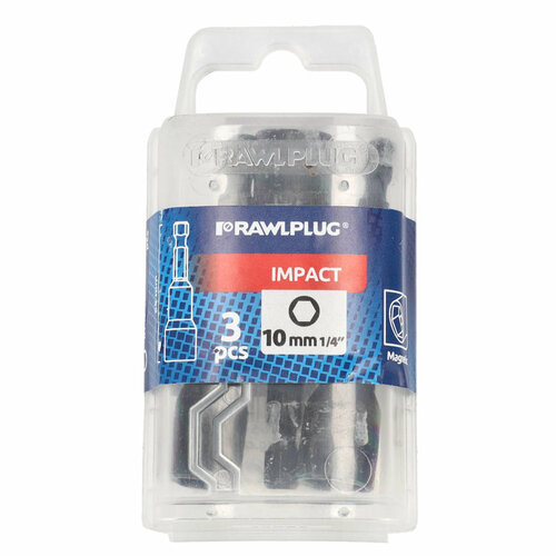 Nasadki udarowe z napędem 1/4" 10x65 mm opakowanie plastikowe 3 szt.