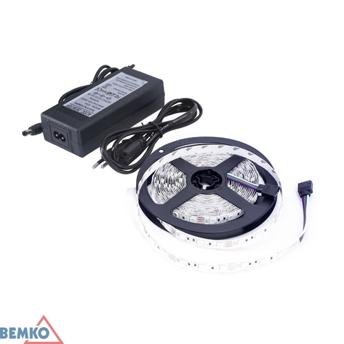 Zestaw taśma LED + zasilacz 12V 24W DC 2835 300LED/5M IP65 biała neutralna Bemko
